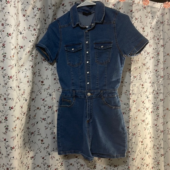 Denim Romper - Picture 1 of 2
